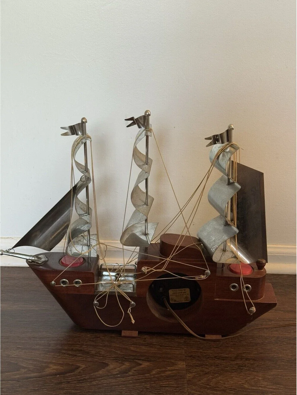 Vintage United Model 811 Clipper Ship Electric Mantel Clock MCM Nautical USA